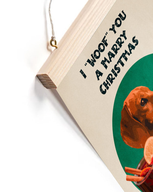 Affiche chien personnalisée "Joyeux Noël"