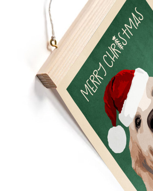 Personalisiertes Hundeposter „Frohe Weihnachten“