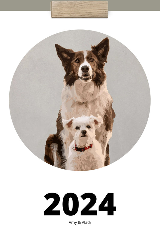 Personalized 2024 Calendars with Illustrations of Your Dog