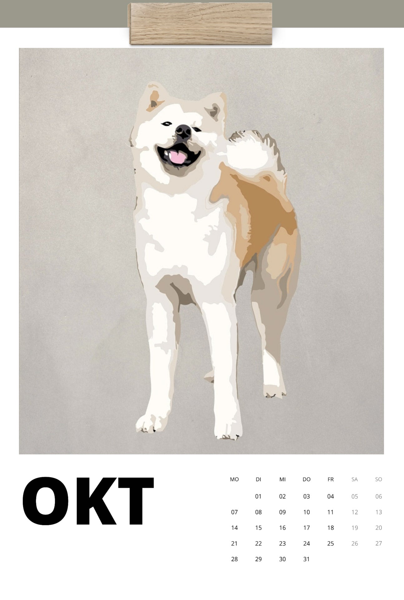 Personalisierte Kalender für 2024 mit Illustrationen Ihres Hundes