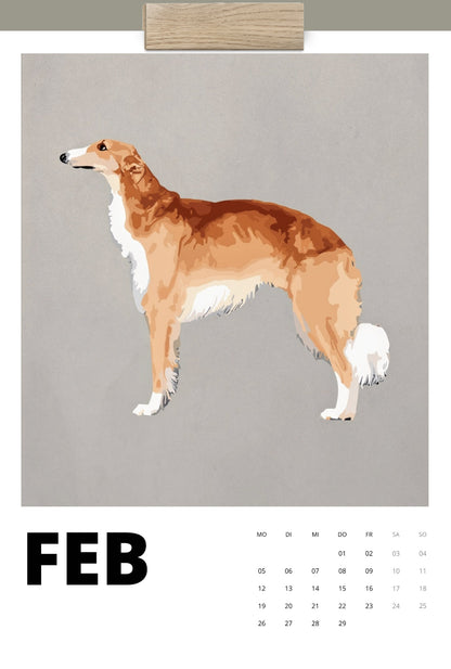 Personalisierte Kalender für 2024 mit Illustrationen Ihres Hundes
