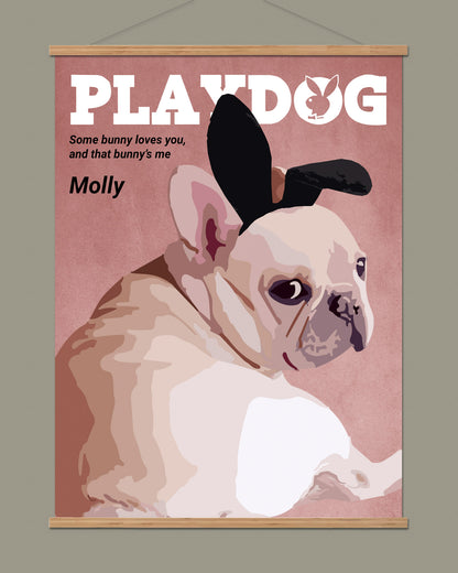 Affiche chien personnalisée "PLAYDOG"