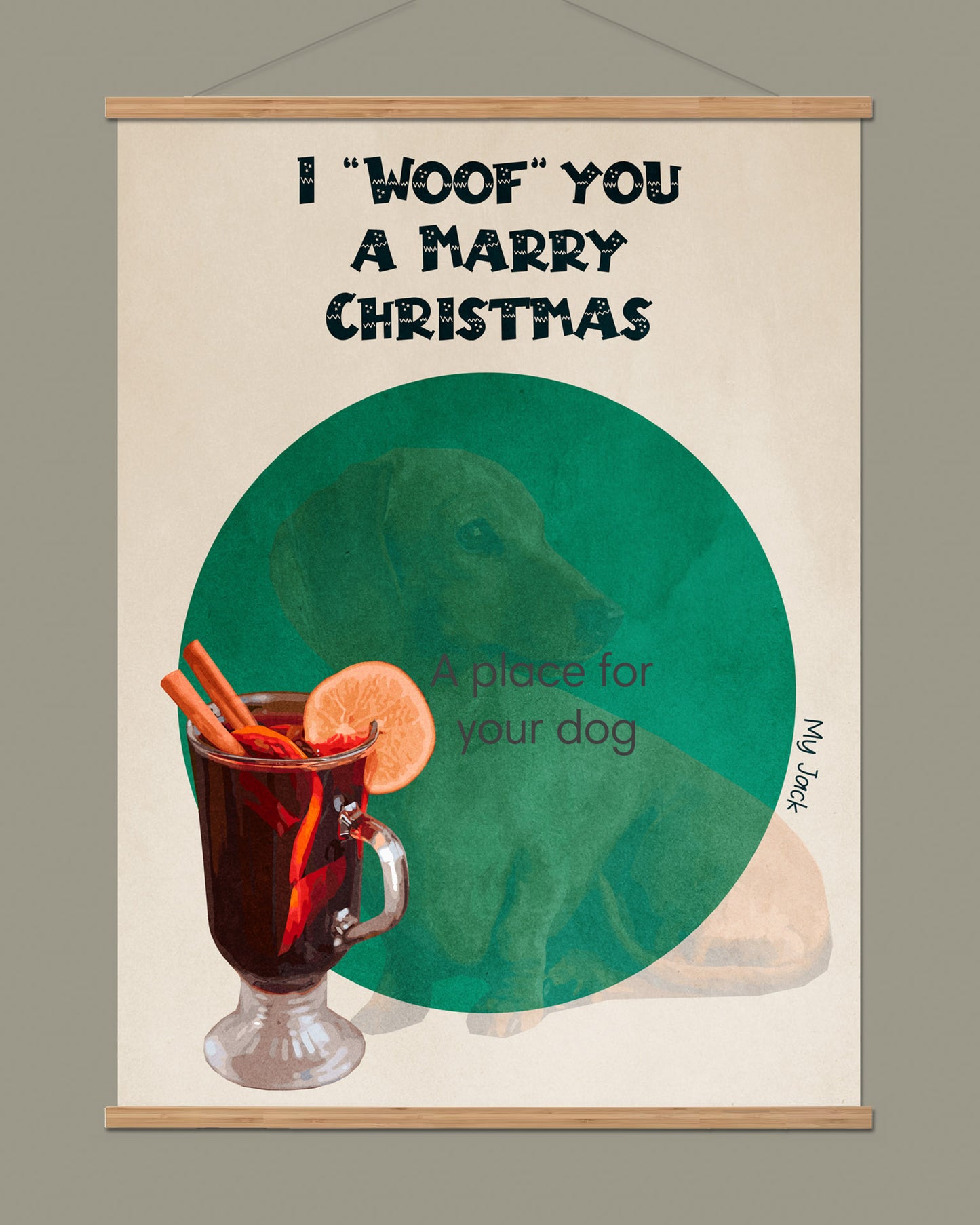 Customized dog poster "Merry Christmas"