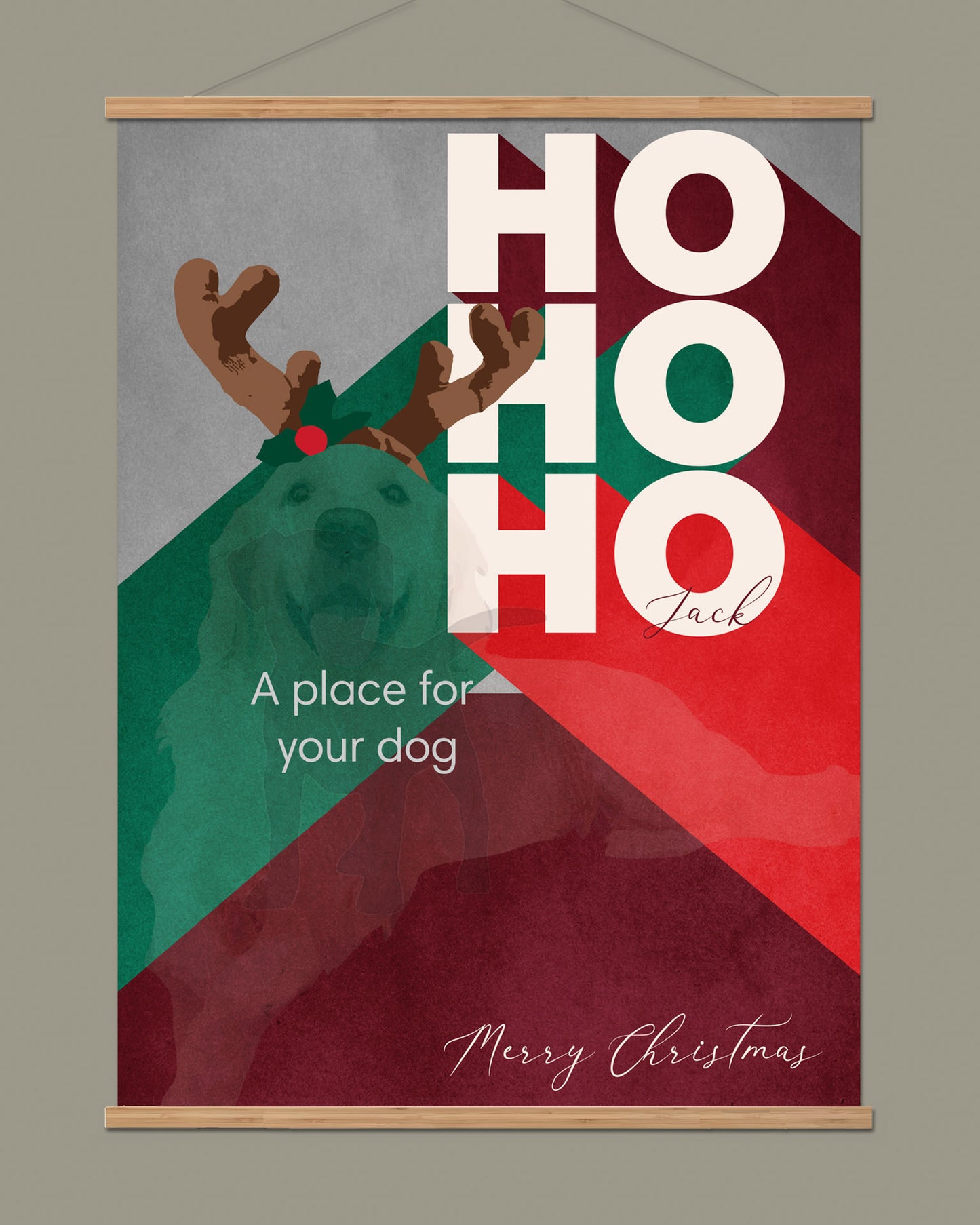 Customized dog poster "Merry Christmas"