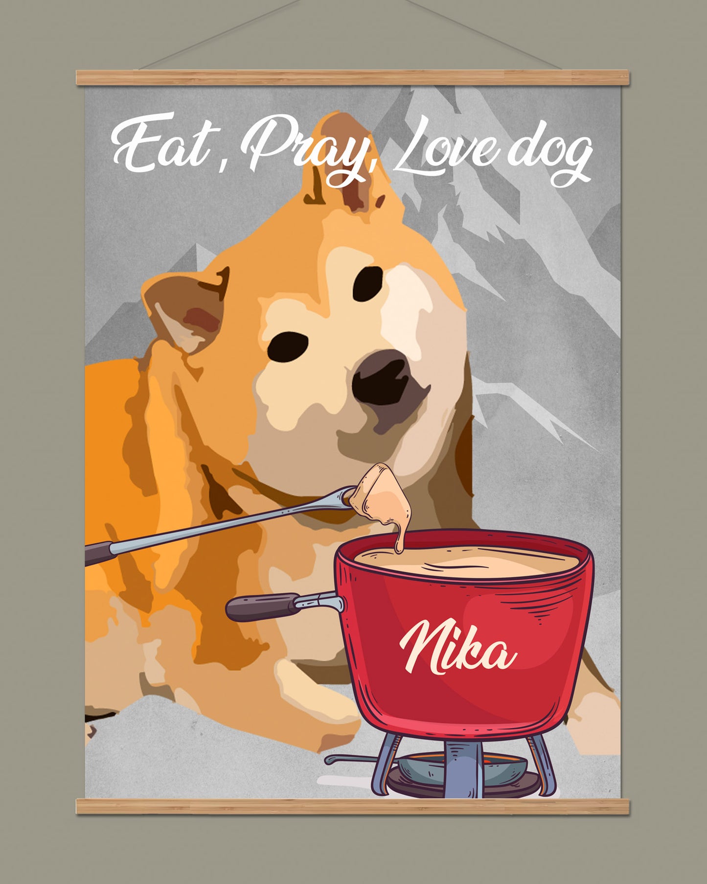 Affiche chien personnalisée "Fondue"