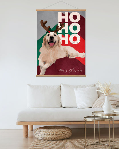 Affiche chien personnalisée "Joyeux Noël"