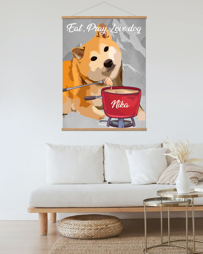 Personalisiertes Hundeposter „Fondue“